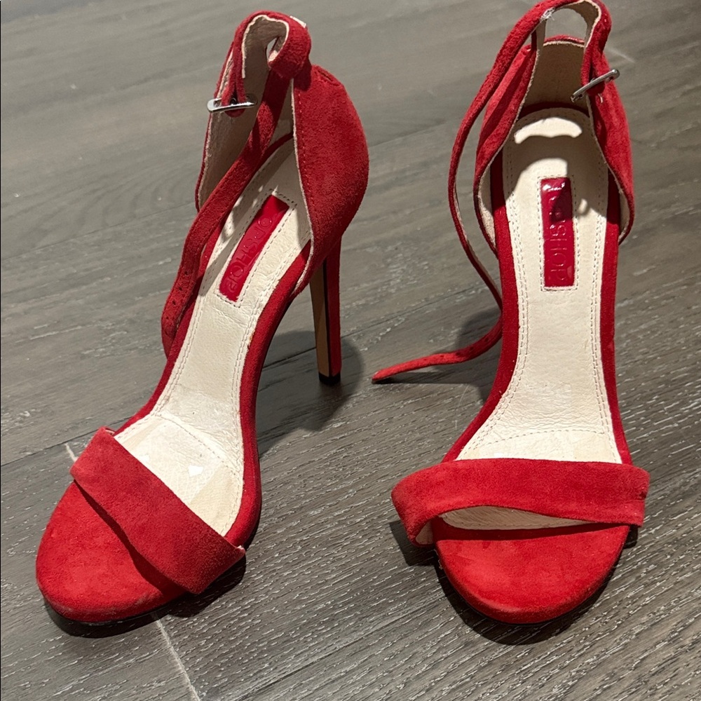 Topshop Red Suede Heels